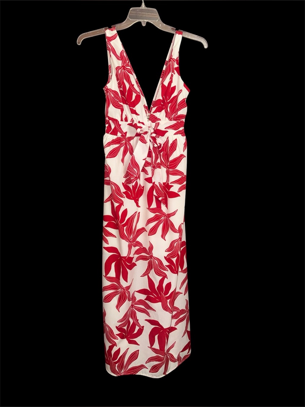 Red & White Floral Maxi Dress